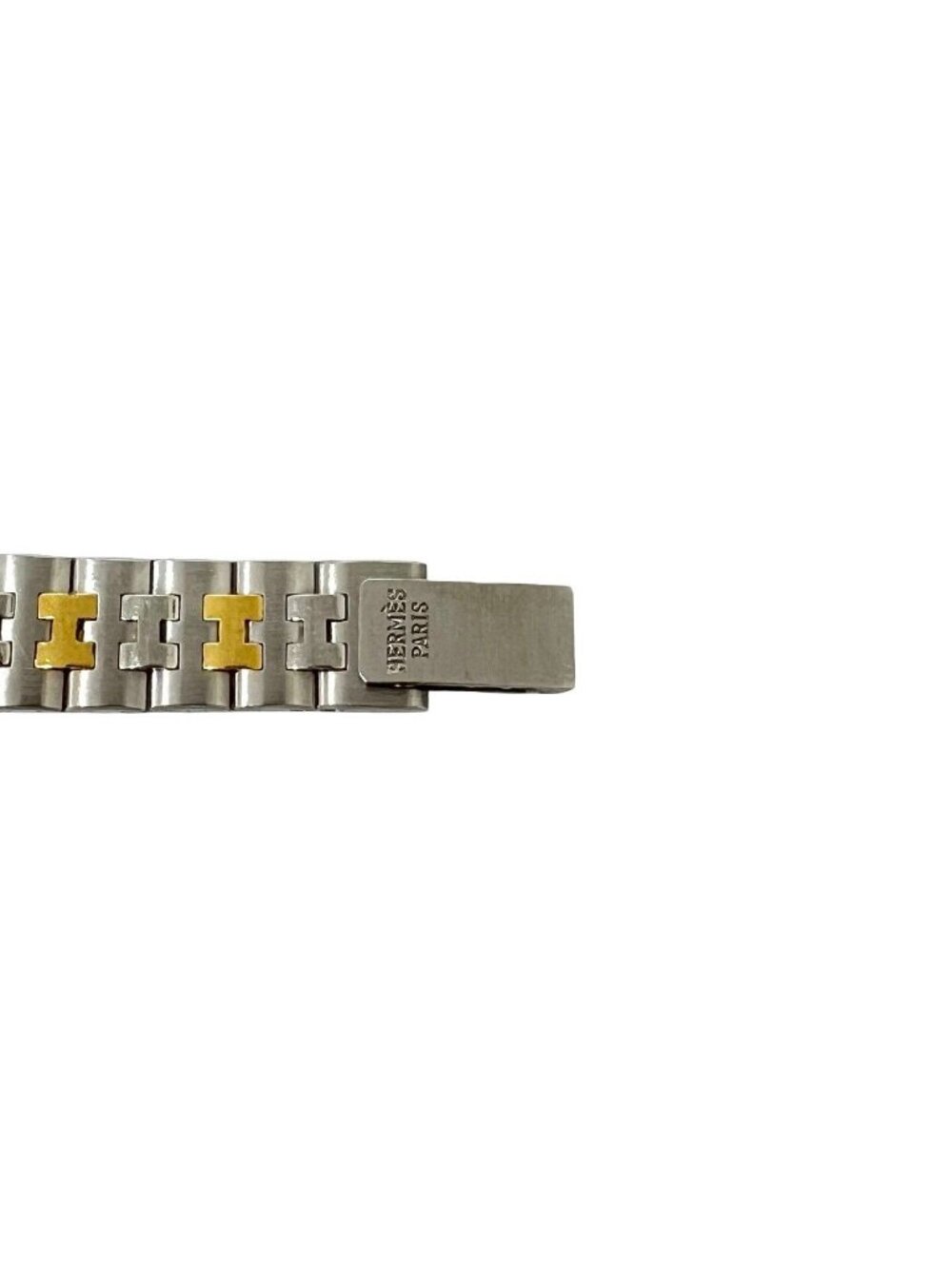 Hermes Vintage Clipper Stainless Steel Quartz Watch Silver Gold - Picture 3 of 10